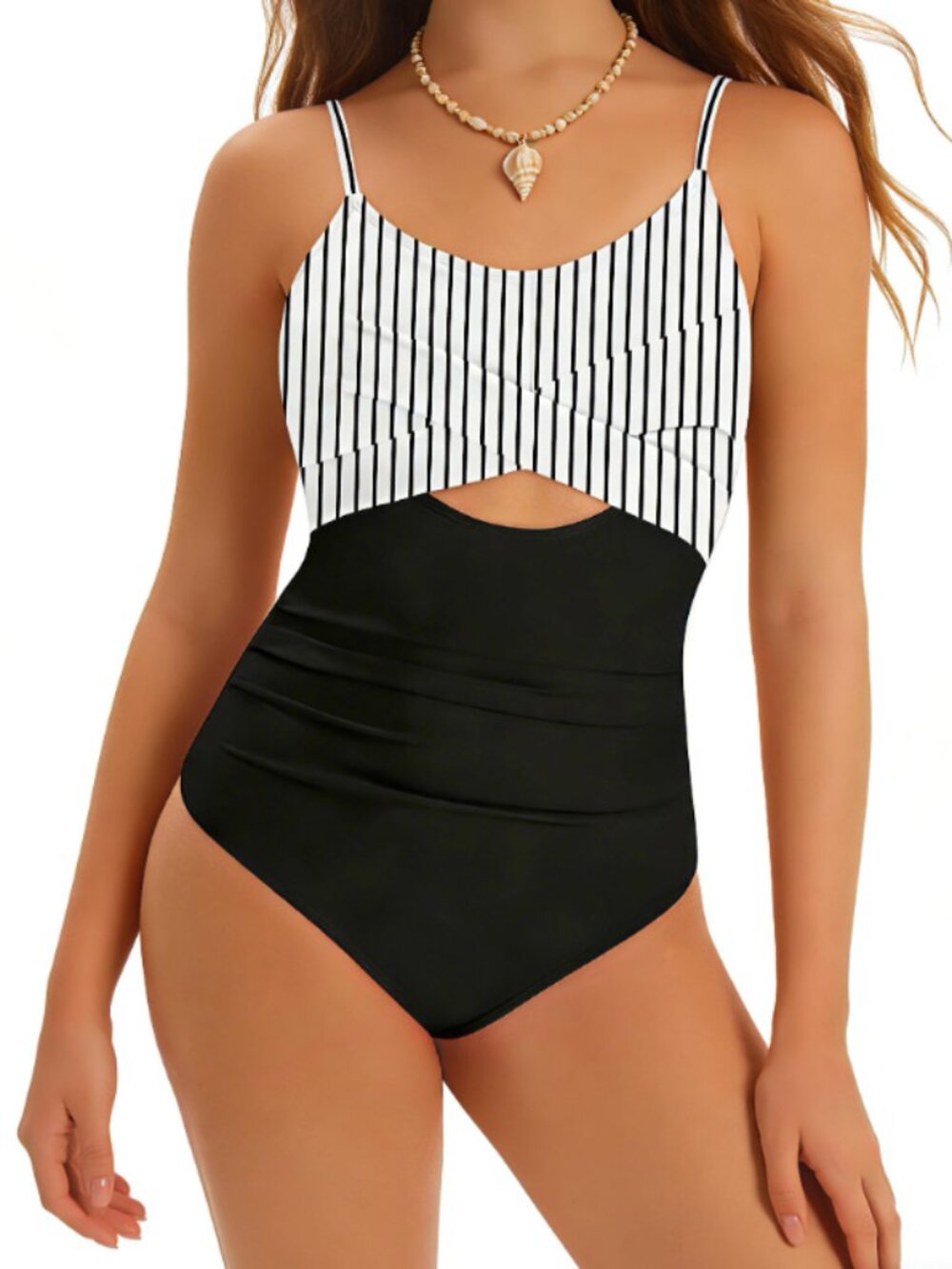 Lifepushes Girls' One-Piece Swimsuit, Black Striped